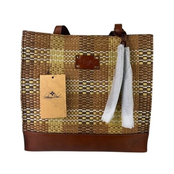 Patricia Nash Toscano Tote Purse NWT Ribbons & Raffia Collection Tassel Leather